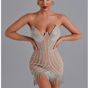 Bella Barnett Lola Diamonate Tassel Mini Dress